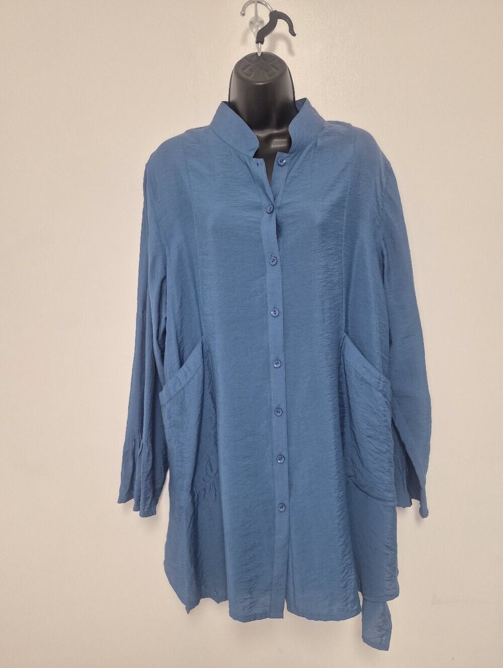 Redwood Court Silk Blend Button Down Shirt Dress sz 14